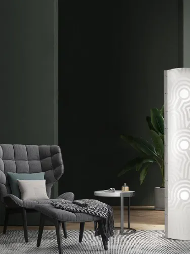 Lampada Venti Floor con decoro a centri concentrici di Slamp