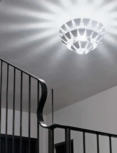 Lampada a soffitto Agave in metallo verniciato Bianco di Panzeri