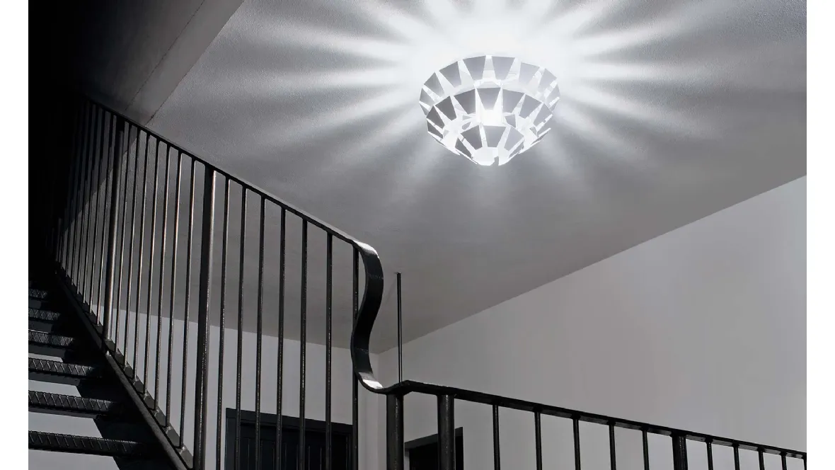 Lampada a soffitto Agave in metallo verniciato Bianco di Panzeri