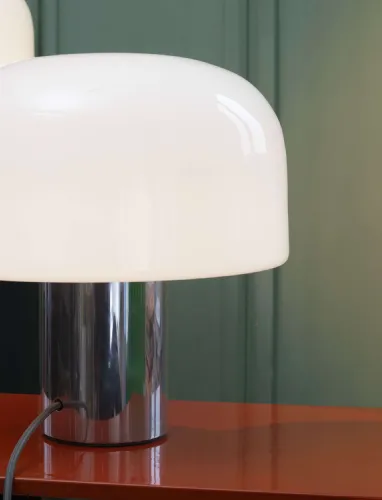 Lampada da tavolo Bellhop Glass T in vetro e alluminio di Flos