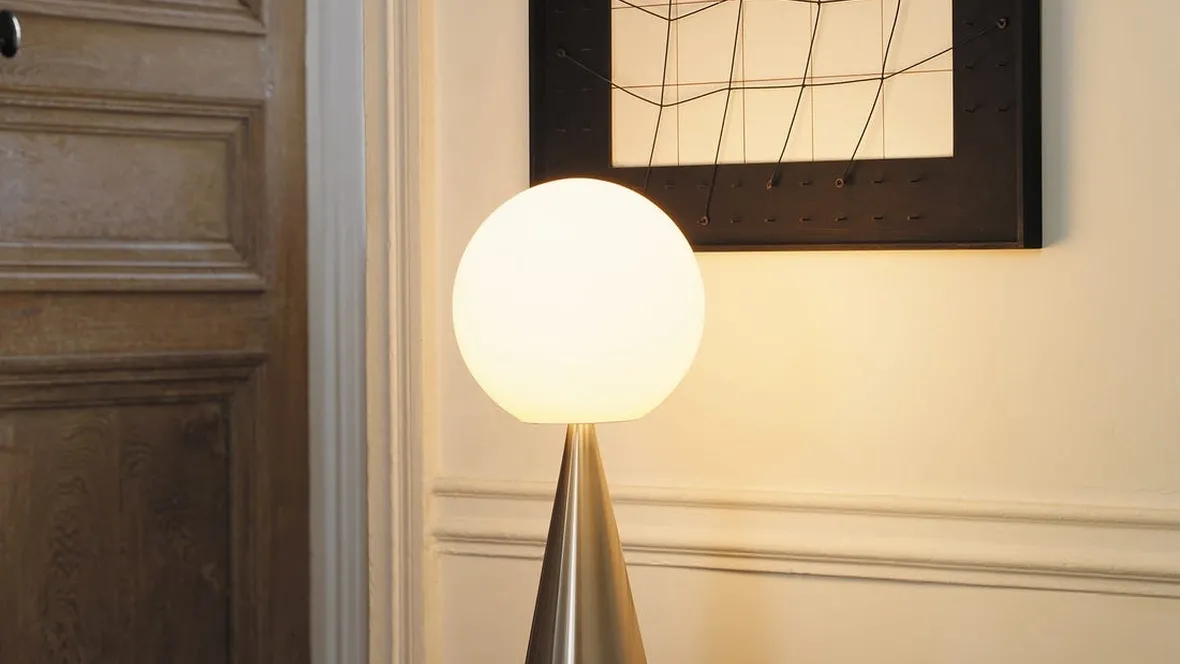 Lampada da tavolo Bilia in vetro e metallo di Fontana Arte