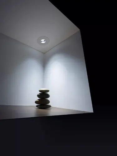 Lampada a incasso in metallo bianco opaco Buco R di Davide Groppi