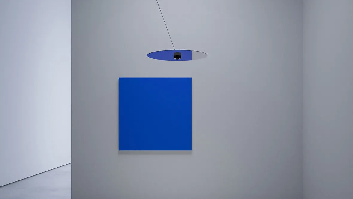 Lampada in acciaio e specchio a sospensione di Davide Groppi