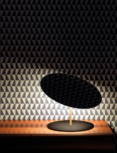 Lampada in metallo e ottone con specchio circolare orientabile Calvino di Davide Groppi