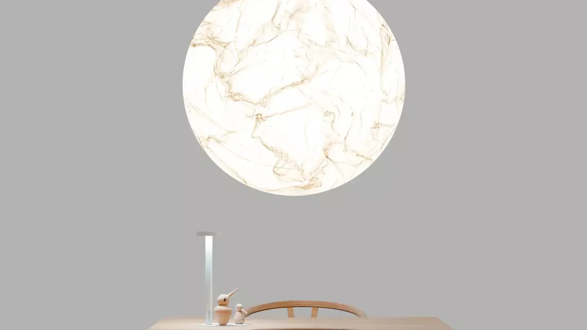 Lampada a sospensione in carta giapponese Moon di Davide Groppi