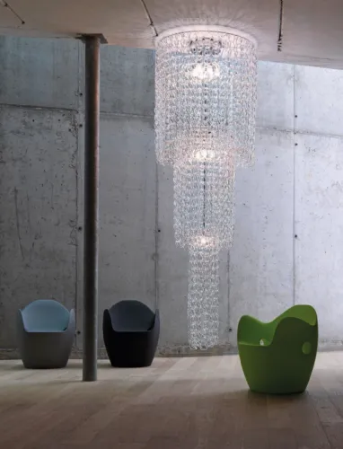 Lampada a soffitto in vetro Giogali di Vistosi
