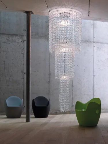 Lampada a soffitto in vetro Giogali di Vistosi