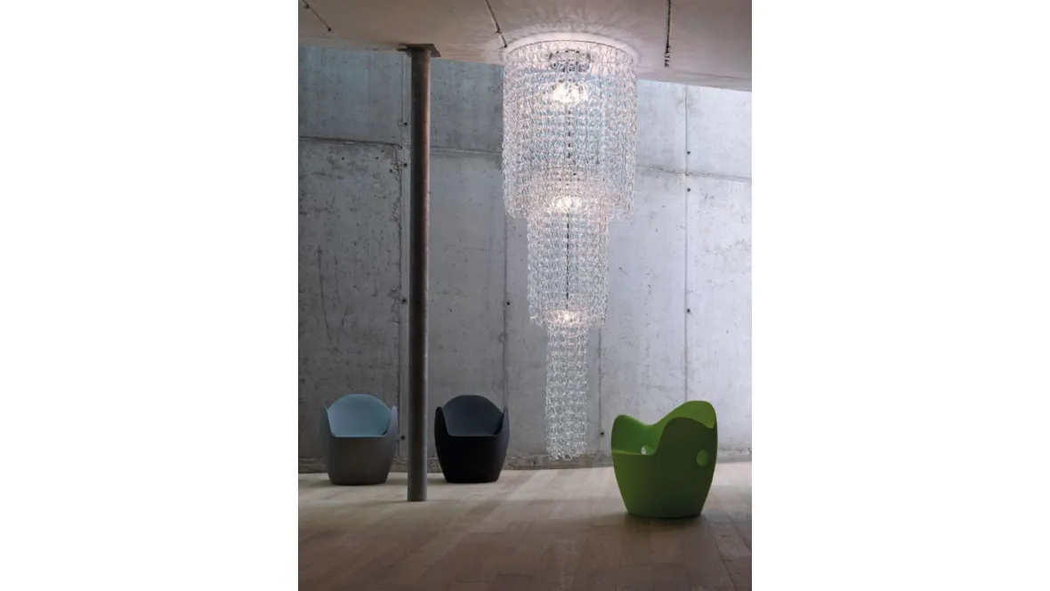 Lampada a soffitto in vetro Giogali di Vistosi