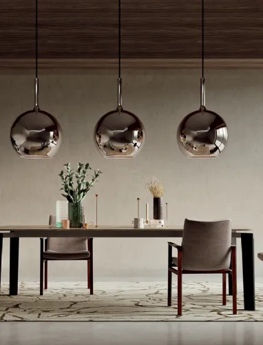 Lampada a sospensione composta da una sfera di vetro molto grande Glo Maxi di Pentalight