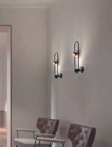 Lampada da parete Luppiter A1 Metal Sphere di Masiero