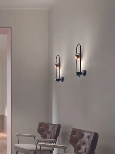 Lampada da parete Luppiter A1 Metal Sphere di Masiero