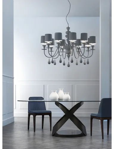 Lampada Eva Chandelier a sospensione in poliuretano e metallo di Masiero