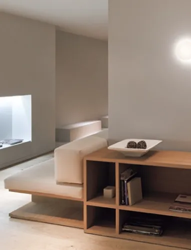 Lampada da parete in vetro opaline Puck di Vibia