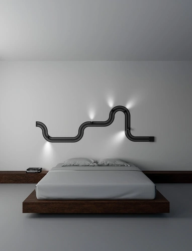 Lampada da parete Race of Light, pista giocattolo elettrificata di Davide Groppi