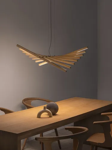 Lampada a sospensione Rhytm Vertical Wood di Vibia