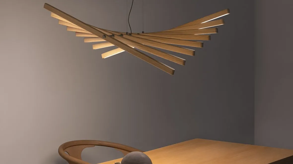 Lampada a sospensione Rhytm Vertical Wood di Vibia