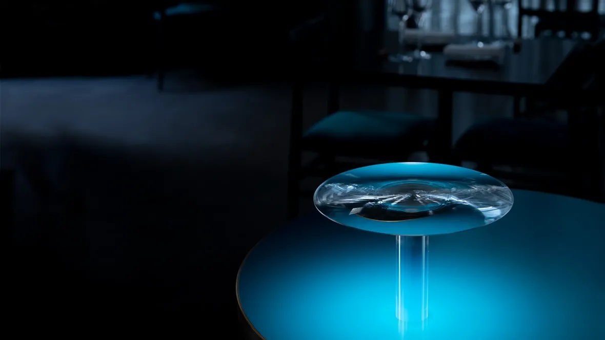 Lampada da tavolo in metallo e metacrilato Vis à Vis di Davide Groppi