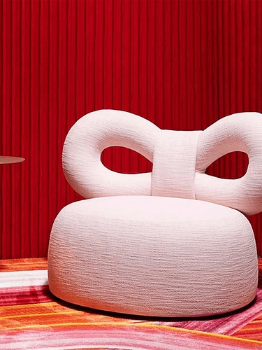 Poltroncina in tessuto imbottito Ribbon di Qeeboo